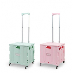 [BORAL] 파스텔 쇼핑카트 시장가방 접이식 핸드카트 고급