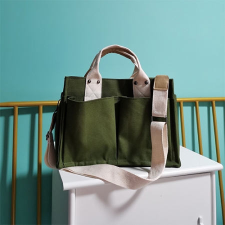 룩앳걸 투포켓 캔버스 페브릭 텀블러백 토트백 숄더백 #4