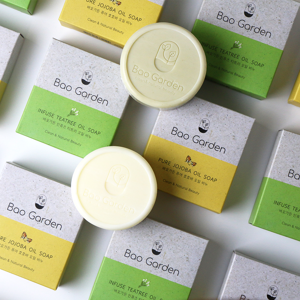 바오가든 인퓨즈 티트리 수제비누 + 퓨어 호호바 오일비누  답례품비누 선물 세트 돌잔치 기념품 #3