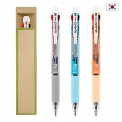 마이 3색 국산 볼펜 (0.7) + 에코 종이 케이스