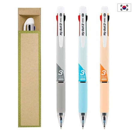 마이 3색 국산 볼펜 (0.5) + 에코그린 종이 케이스 #2