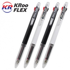 크루 플렉스 3색 볼펜(흑백) 0.7mm // 국산