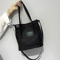 여성 캔버스 에코백 숄더 크로스백 (블랙)