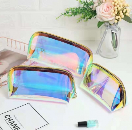 홀로그램 다용도파우치 화장품 여행용소품정리 베이직 세면백 반달 대형 #2