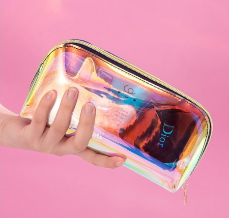 홀로그램 다용도파우치 화장품 여행용소품정리 베이직 세면백 반달 중형 #2