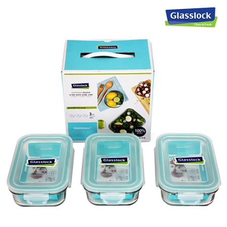 내열 강화 글라스락 밀폐용기 직 400ml 3개입 세트 #3