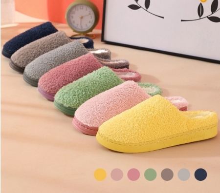파스텔 겨울 남성 여성 털 실내화 사무실 거실화 매직 슬리퍼 베이직 #2