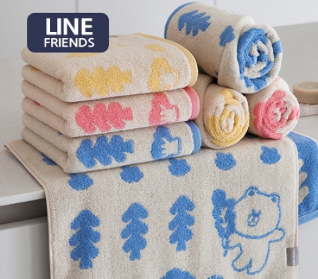 라인프렌즈 포레스트 선염 세면타올 40x80cm #2