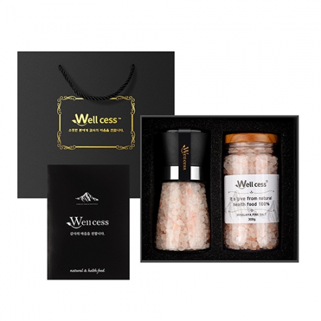 웰세스 WG-201 히말라야 핑크솔트 그라인더 선물세트[핑크솔트 굵은입자 200G, 리필 300G] #2