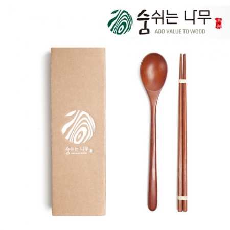 숨쉬는 나무 물방울 수저 1인 선물세트 보급형 #2