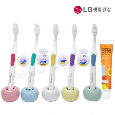 커플 LG미세모+페리오+치실 칫솔 치약 세트 #5