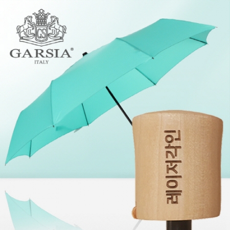가르시아 3단 민트 마시멜로 원목손 수동 우산 #2