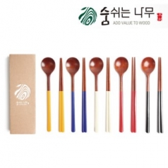 숨쉬는 나무 오방 달수저 1인 선물세트 보급형