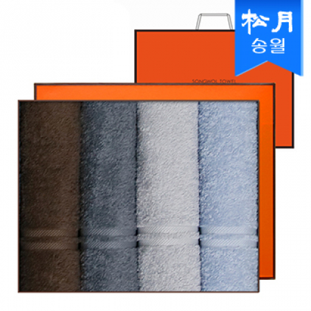 [송월타올] 데일리 호텔 수건 데이라인 4매 선물세트+쇼핑백 기념수건 #2