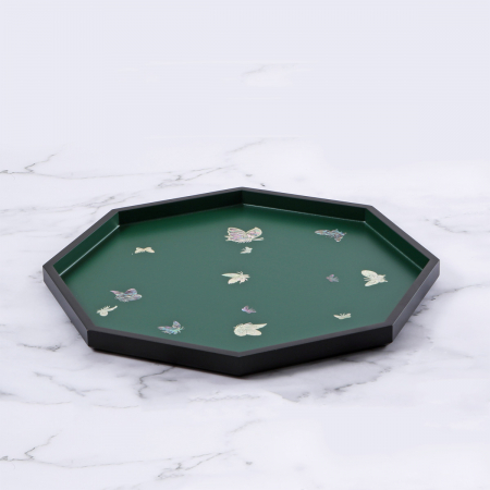 나전 나비 팔각 쟁반 #4