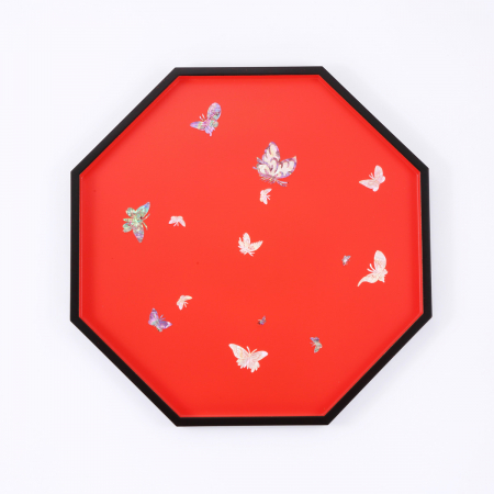 나전 나비 팔각 쟁반 #5