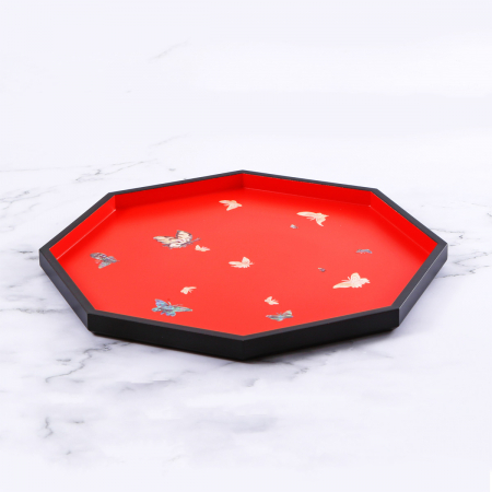 나전 나비 팔각 쟁반 #6