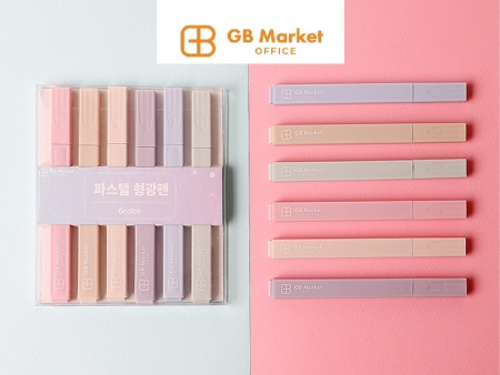 GB오피스정품 형광펜세트 파스텔 형광펜 6P #2