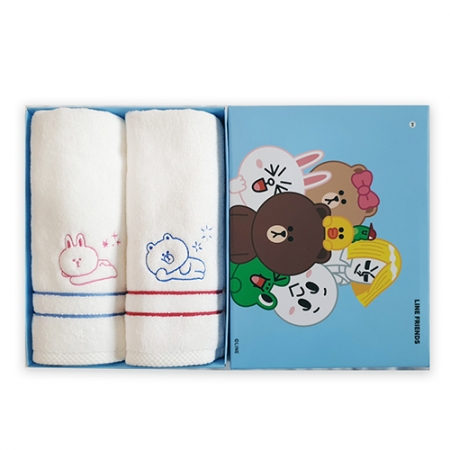 라인프렌즈 피스오브피스 코마사 세면 타올 2p 세트 #2