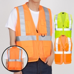 남자 여자 망사 반사 조끼 L-3XL