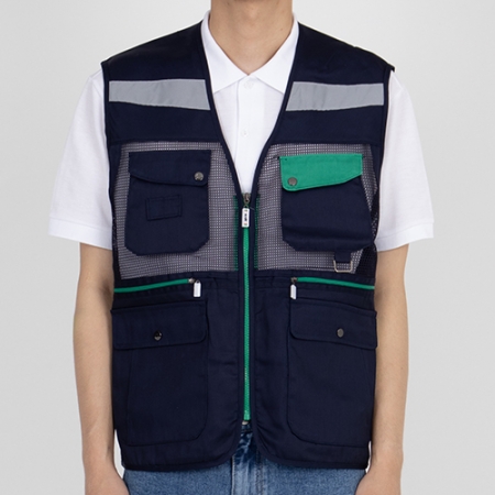 안전 반사 비비컬러 망사 조끼, 남자 여자 조끼 #3