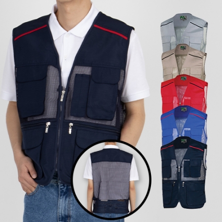 포인트 망사 V넥 조끼 M~3XL, 남자 여자 조끼 #2