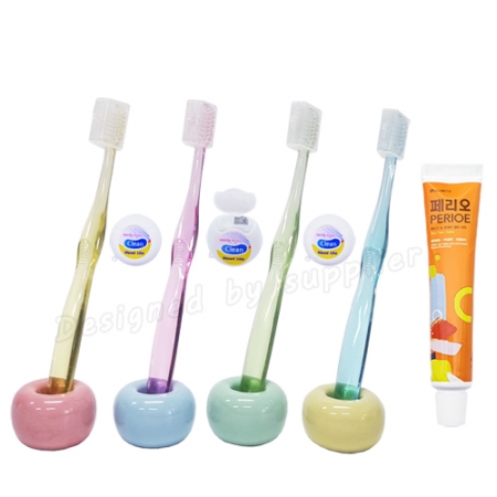 커플 치과용 크리스탈캡+페리오+치실 칫솔 치약 세트 #5