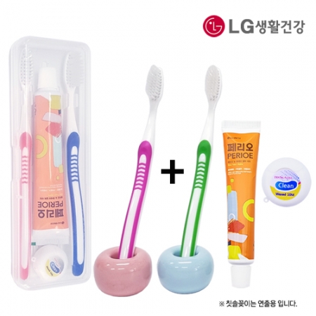커플 326미세모+페리오+치실 칫솔 치약 세트 #2