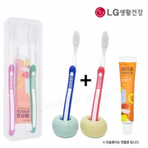 커플 326미세모+페리오 칫솔 치약 세트