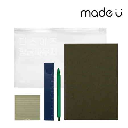 에브리데이 웰컴키트 기성노트형 B 타입 노트, 볼펜, 포스트잇, 자, 항균파우치 #2