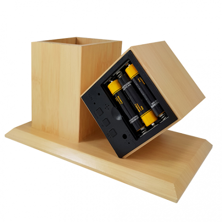 LED 마름모 펜꽂이시계 원목탁상시계 #6