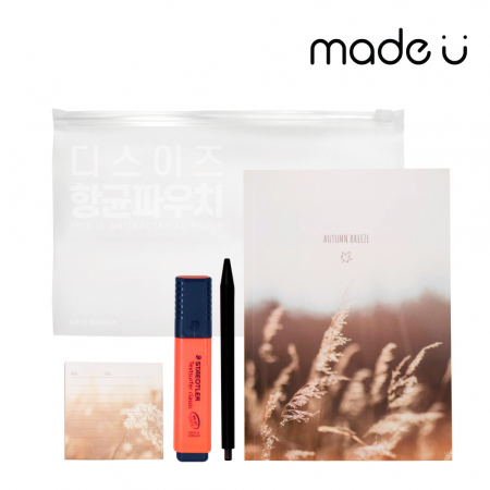 에브리데이 웰컴키트 제작노트형 C타입 노트 / 볼펜 / 포스트잇 / 형광펜 / 항균파우치 #2