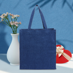 M자형 데님 에코백 청 에코백 370*410*100mm