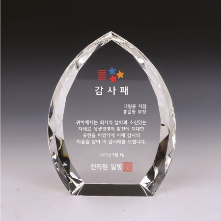 [트라포] 크리스탈 상패 감사패 TR40 다리미 공로패 통상패 #3