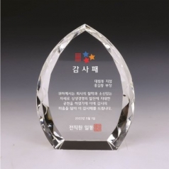 [트라포] 크리스탈 상패 감사패 TR40 다리미 공로패 통상패