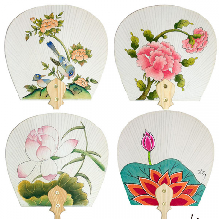 한지선 교육용 밑그림 부채 중형 #2