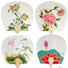 한지선 교육용 밑그림 부채 중형