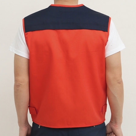 배색 콜라보 작업 조끼 M-2XL 남자 여자 #4