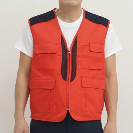 배색 콜라보 작업 조끼 M-2XL 남자 여자 #3