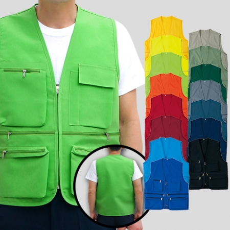 다용도 포켓 디자인 조끼 M-3XL, 남자 여자 조끼 #2