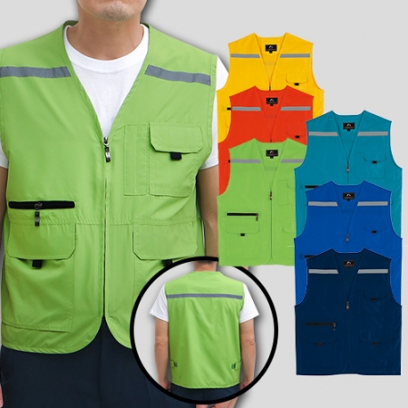 스텝 야광 반사 띠 조끼 M-3XL, 남자 여자 조끼 #2