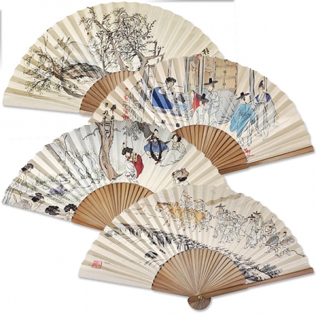 오죽선 대 풍속도 기성 접선부채 #2