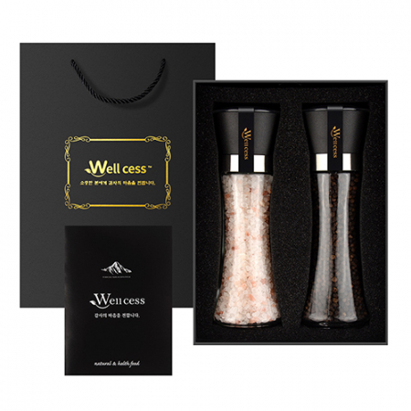 웰세스 WG-242 히말라야 핑크솔트 블랙페퍼 그라인더 선물세트[핑크솔트 굵은입자 240G, 블랙페퍼 110G] #2