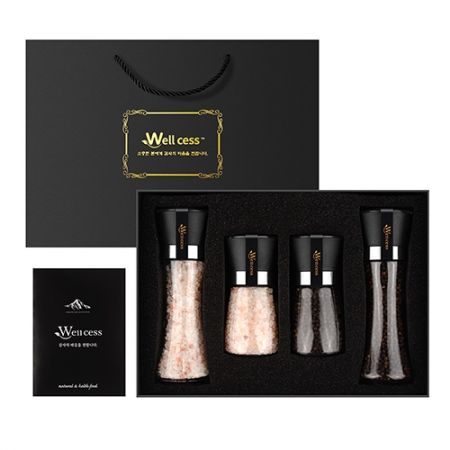 웰세스 WG-245 히말라야 핑크솔트 블랙페퍼 그라인더 선물세트[핑크소금 굵은입자 240G, 200G, 통후추 110G, 100G] #2