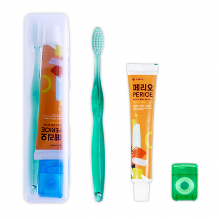 여행용칫솔치약세트 3호(페리오치약+국산미세모칫솔+치실) #2