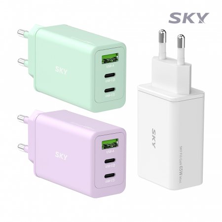 스카이필 SKY-GaN65Y GaN 미니 3포트 멀티 초고속충전기 65W #2