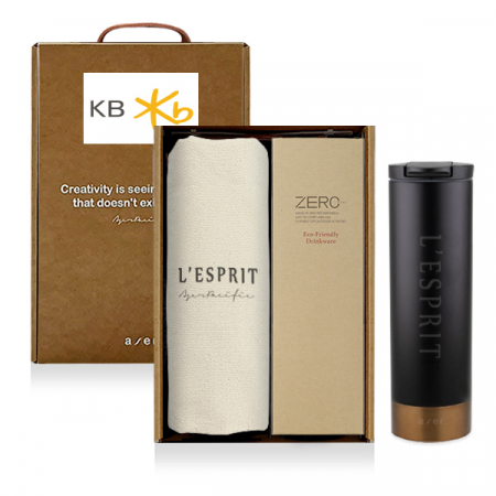 레스쁘리 고급 텀블러 세트 ZZ (솔리드 에코백 + 벅스로얄 텀블러 450ml) #4