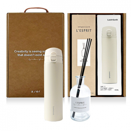레스쁘리 고급 우유병 디퓨저 세트 LL 디퓨저 베이직 150ml + 텀블러 락앤락 슬림핏 원터치 텀블러 #2