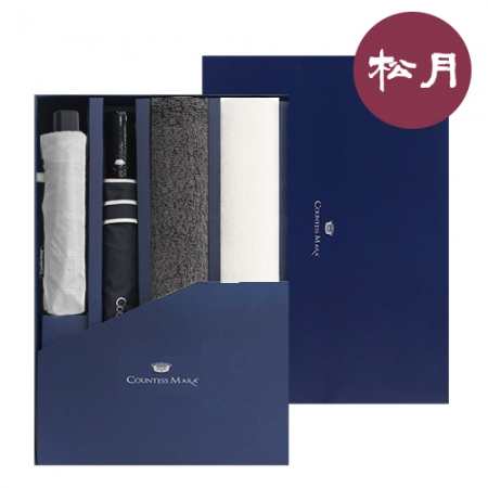 송월 4매 콤보세트 8 (SWU 2단 모던체크 우산 1개+CM 3단 엠보체크 우산 1개+호텔 옴므 타올 190g 2매+CM콤보 타올 케이스) #2