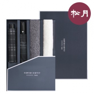 송월 프리미엄 우산+타올 4매입 세트3- 베이직